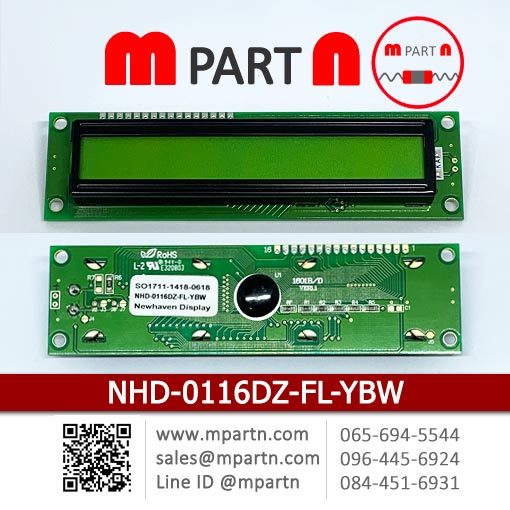 ขาย LCD NHD-0116DZ-FL-YBW Newhaven Display Intl