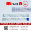 ffc cable pitch 1.0 mm 10 Pin Type A B