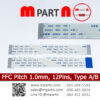 ffc cable pitch 1.0 mm 12 Pin Type A B