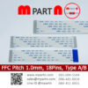 ffc cable pitch 1.0 mm 18 Pin Type A B