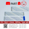 ffc cable pitch 1.0 mm 20 Pin Type A B