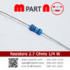 resistors-2.7-ohms 1/4W.