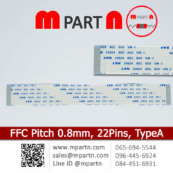 FFC pitch 0.8 mm. 22 Pins