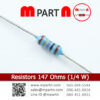 Resistors 147 Ohms (1/4 W)