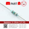 Resistors 15 Ohms (1/4 W)