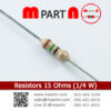 Resistors 15 Ohms (1/4 W)