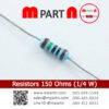 Resistors 150 Ohms (1/4 W)