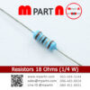 Resistors 18 Ohms (1/4 W)