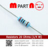Resistors 20 Ohms (1/4 W)