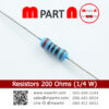 Resistors 200 Ohms (1/4 W)