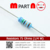 Resistors 75 Ohms (1/4 W)