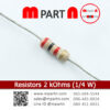 Resistors 2 kOhms (1/4 W)