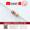 Resistors 3 kOhms (1/4 W)