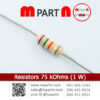 Resistors 75 kOhms (1 W)