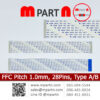 FFC Pitch 1.0mm, 28Pins, Type A-B
