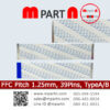 FFC Pitch 1.25mm, 39Pins, TypeA/B
