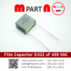 Film Capacitor 0.022 uF 650 VAC