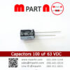 Capacitors 100 uF 63 VDC