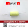 Film Capacitor 4 uF 600 VDC