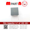 Film Capacitor 4.7 uF 305 VAC