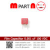 Film Capaciltor 0.001 uF 100 VDC